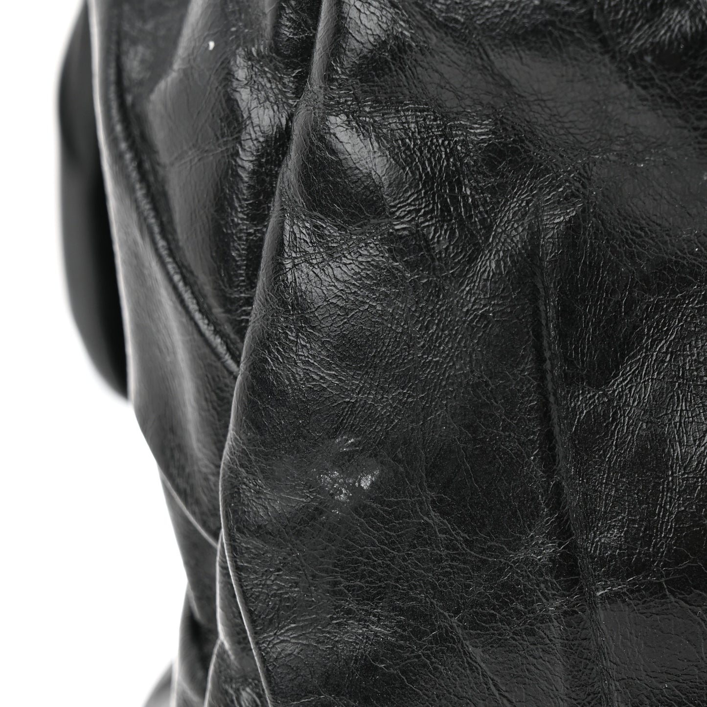 Glazed Calfskin Twisted Maxi Flap Black