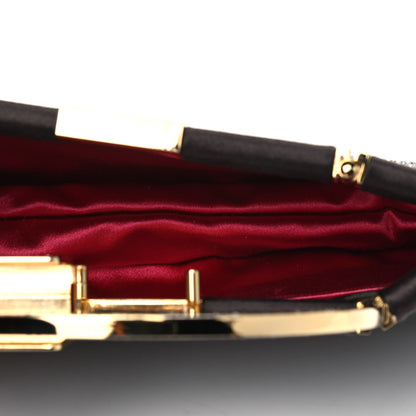 Judith Leiber Swarovski Crystal Minaudiere Top Handle Clutch Brown Gold 5 of 7