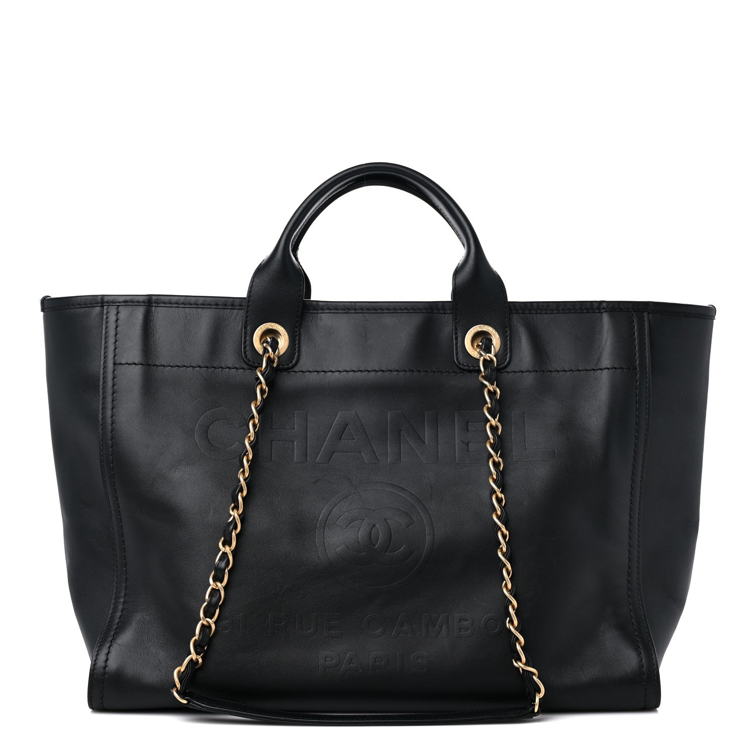 Chanel Calfskin Medium Deauville Tote Black 1 of 14
