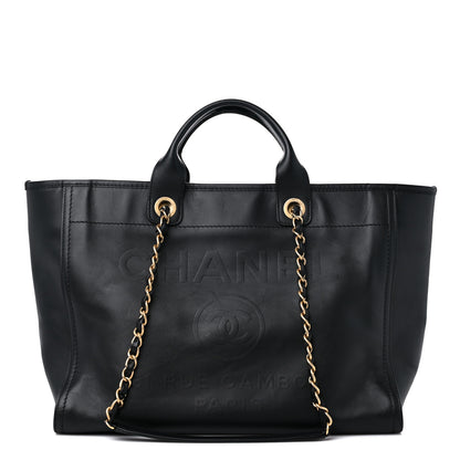 Chanel Calfskin Medium Deauville Tote Black 1 of 14