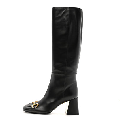 Gucci Nappa Charlotte Horsebit 55mm Knee High Boots 41 Black 1 of 11