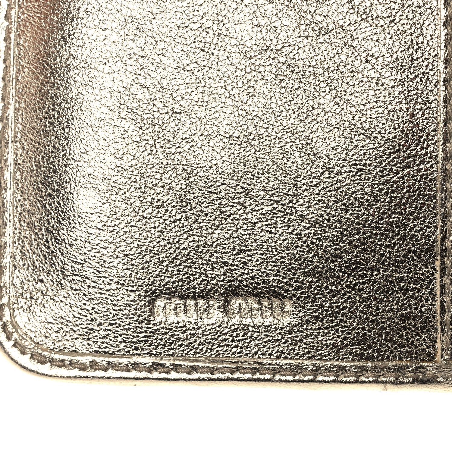Miu Miu Nappa Matelasse Flap Tri-Fold Wallet Rugiada Pirite 7 of 8