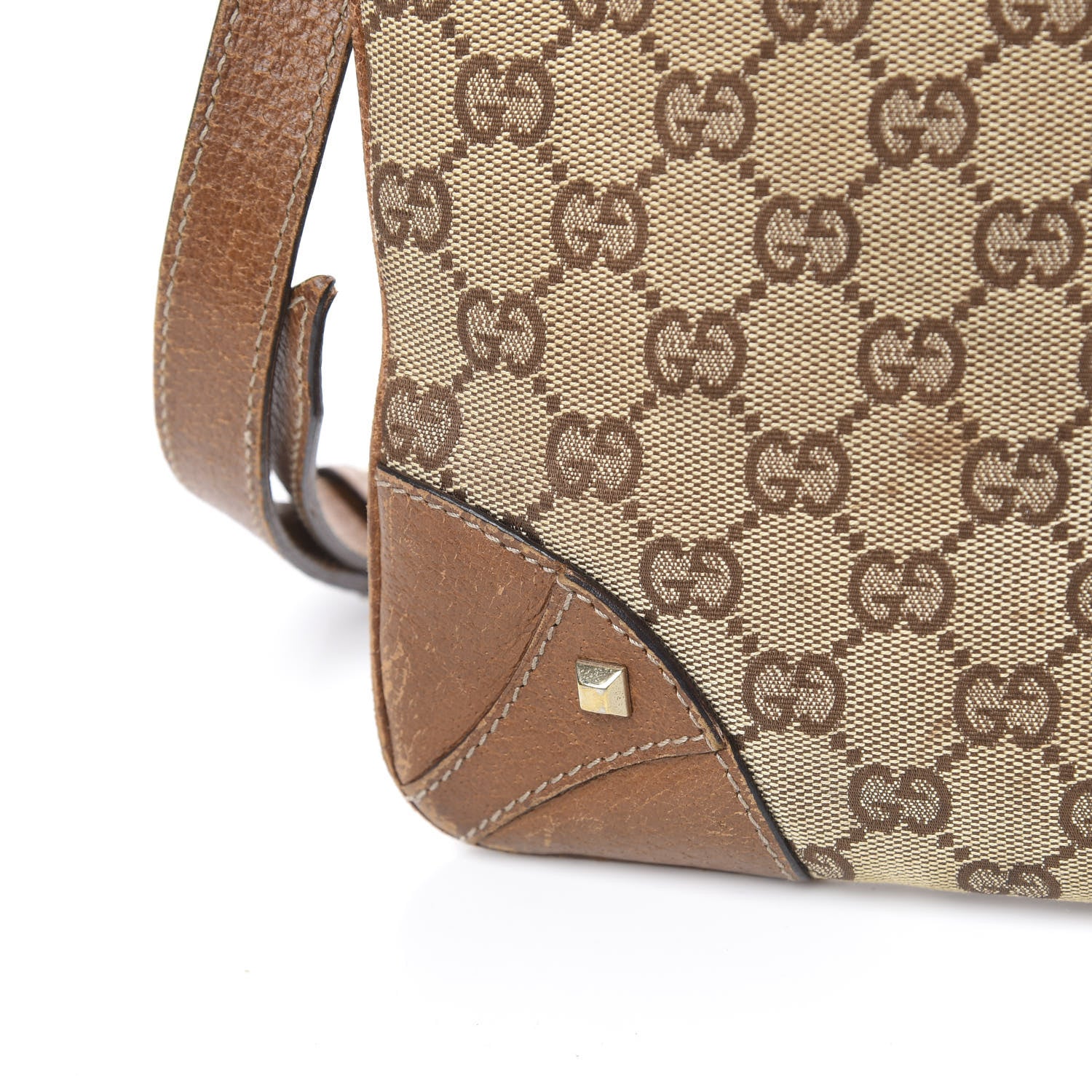 Gucci Monogram Studded Messenger Brown 14 of 19
