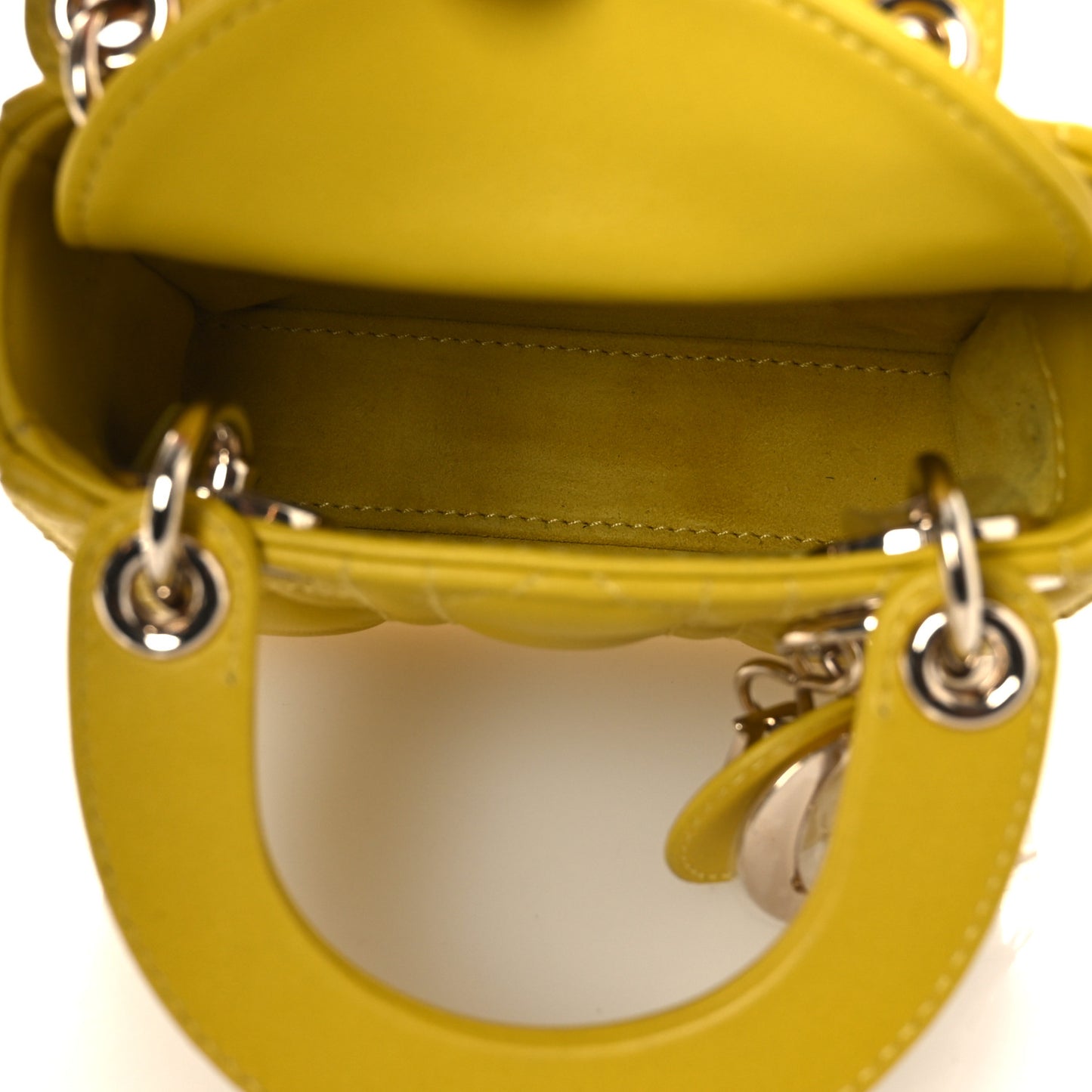 Lambskin Cannage Micro Lady Dior Yellow