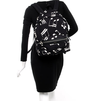 Saint Laurent Nylon Twill Musical Notes City Backpack Black 2 of 9