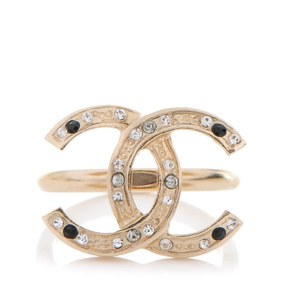 Chanel Crystal CC Ring 6 Gold 1 of 5