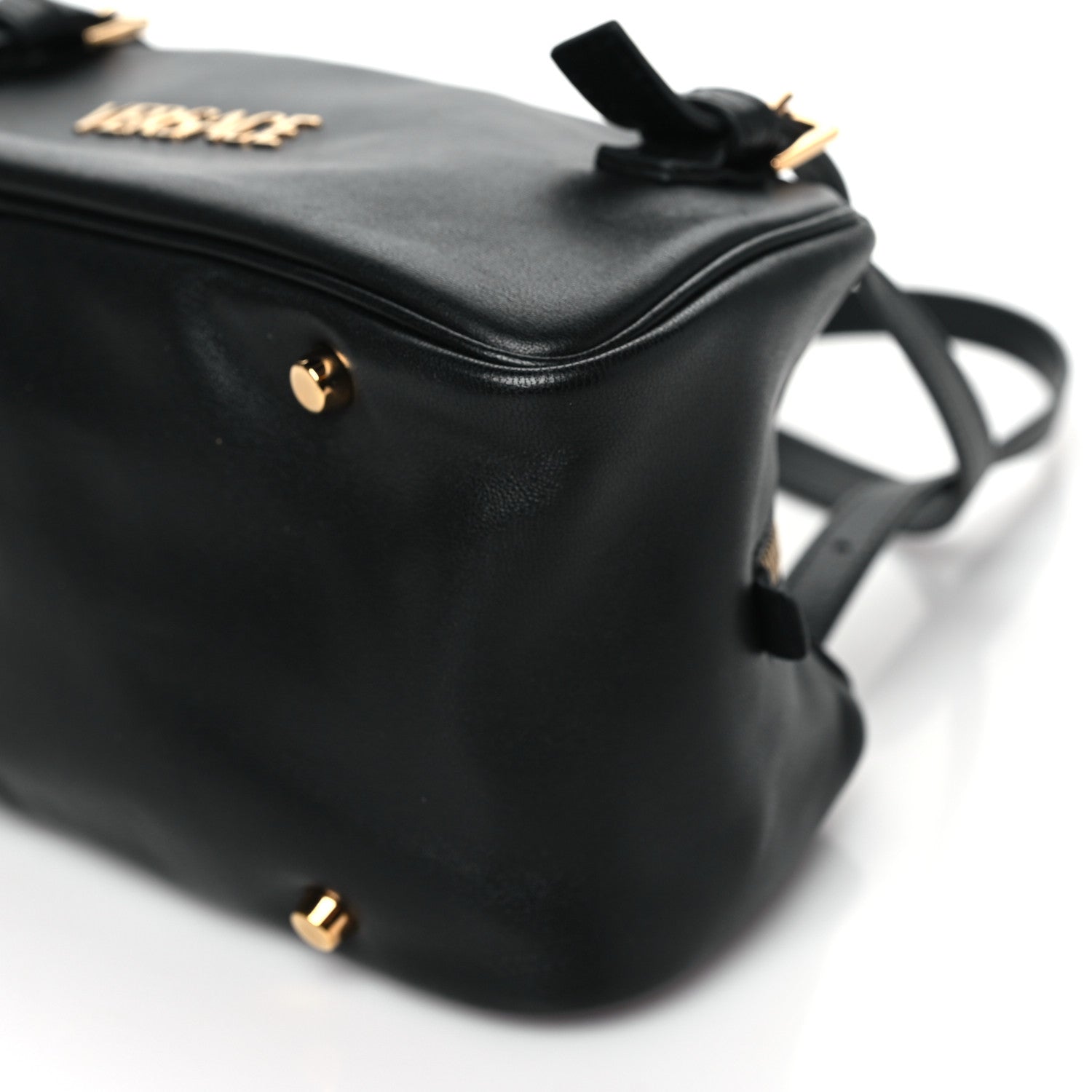Versace Lambskin Bowling Bag Black 9 of 9