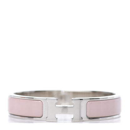 Hermes Enamel Narrow Clic Clac H Bracelet PM Rose Candeur 1 of 5