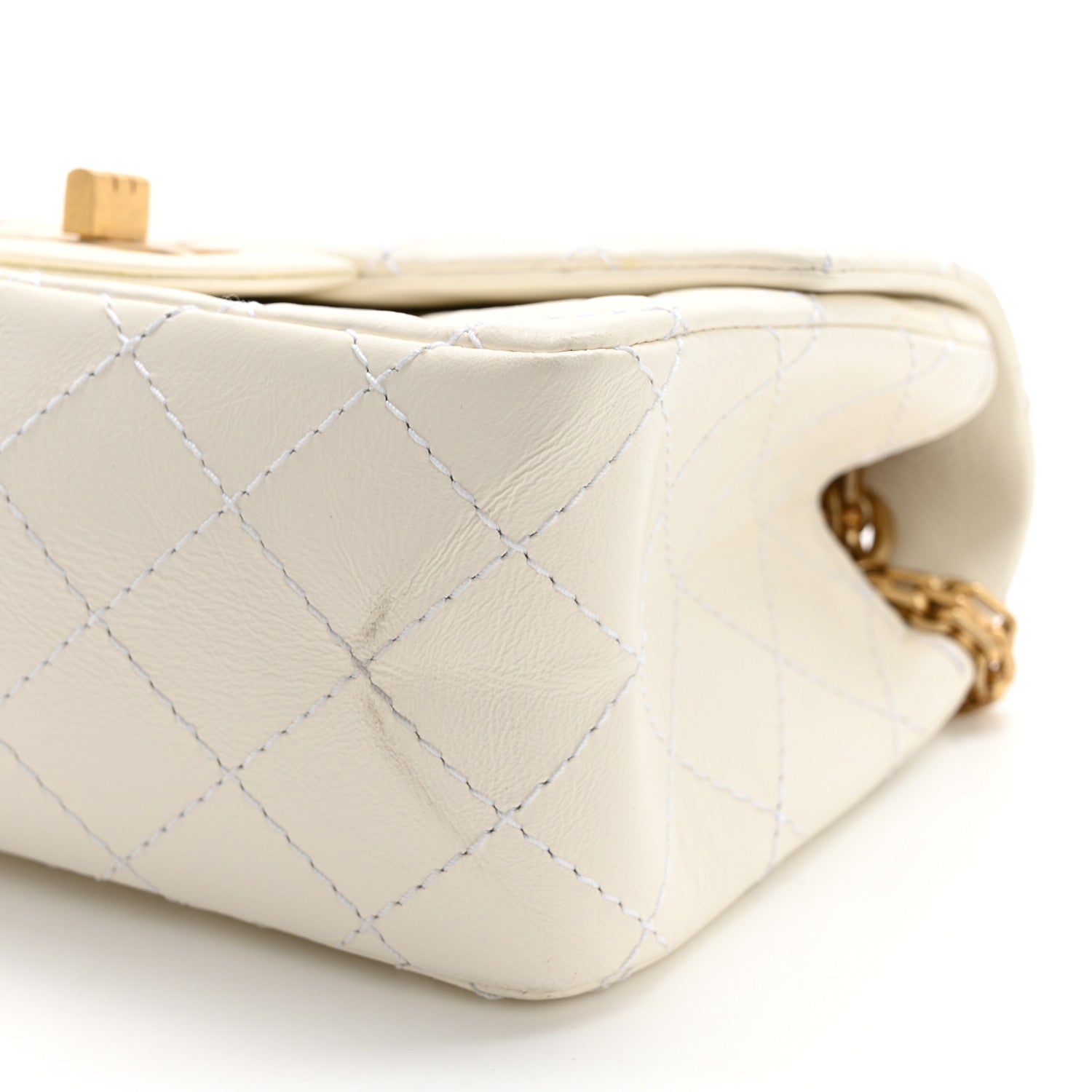 Chanel Aged Calfskin Quilted 2.55 Reissue Mini Flap White 10 of 13