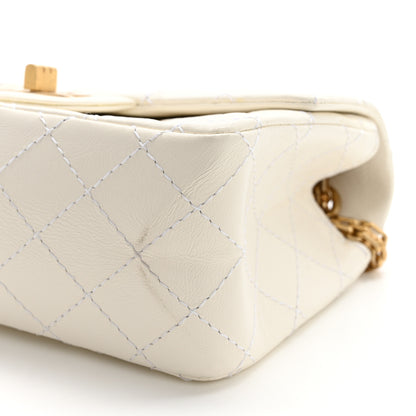 Chanel Aged Calfskin Quilted 2.55 Reissue Mini Flap White 10 of 13