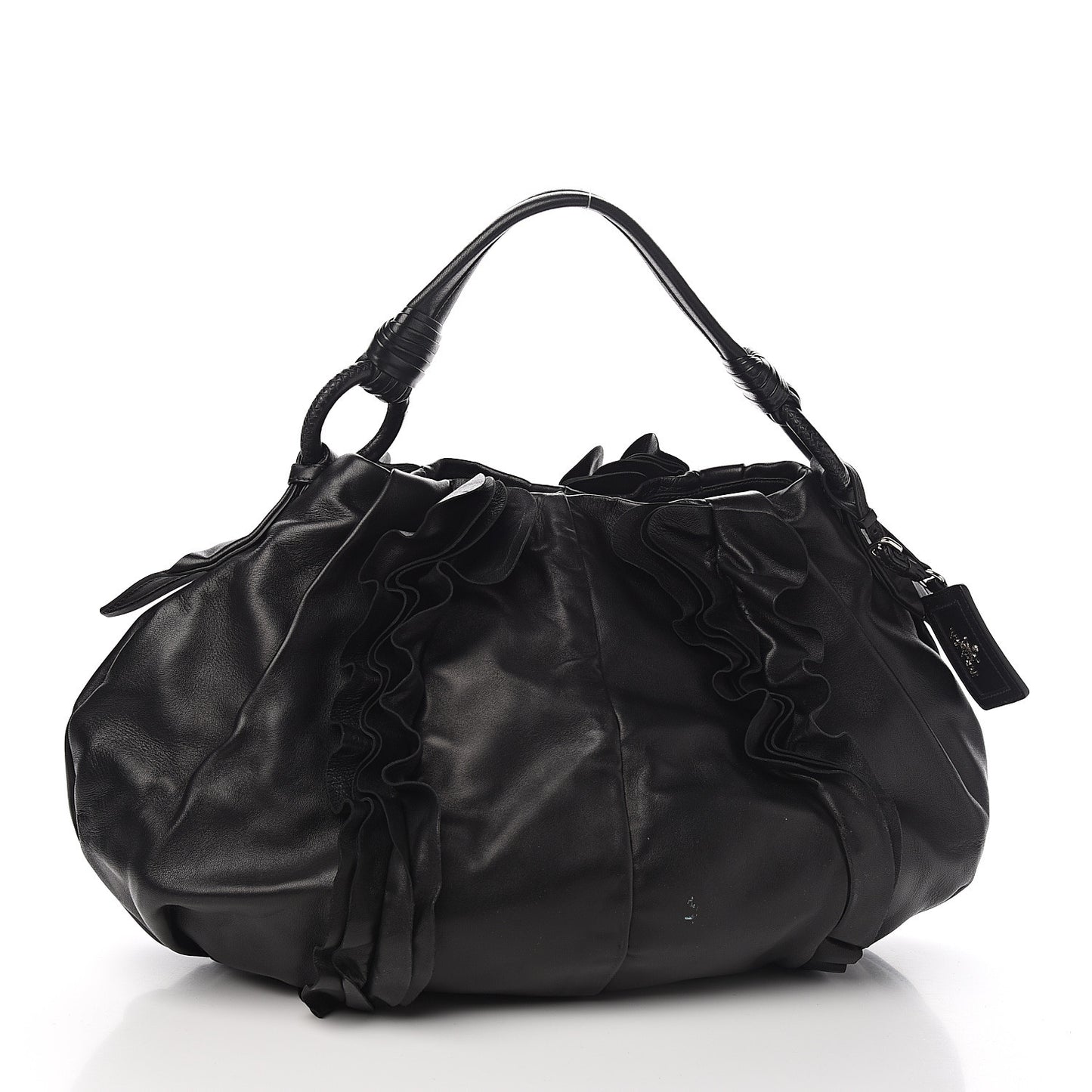 Nappa Ruffle Bag Black