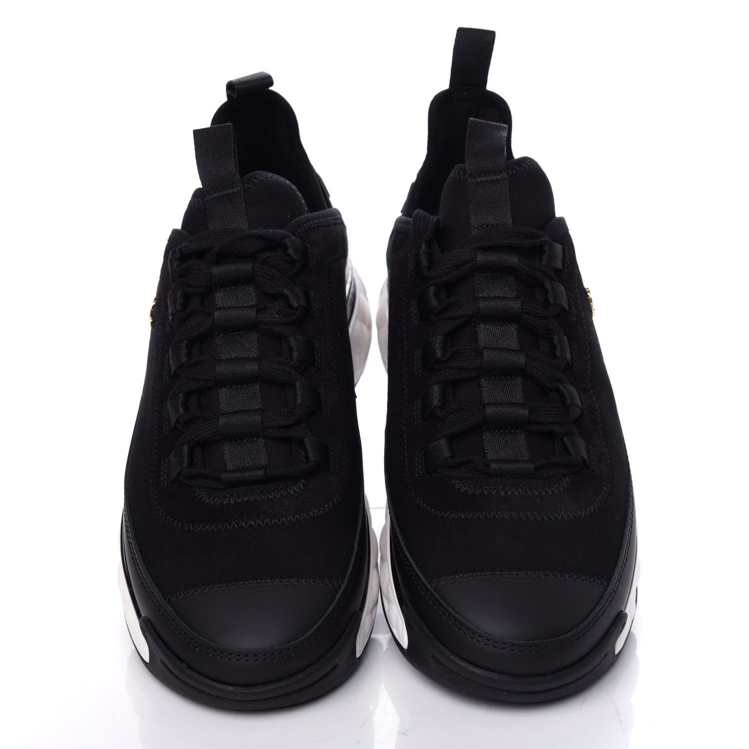 Chanel Velvet Calfskin Mixed Fibers CC Sneakers 38 Black 5 of 11