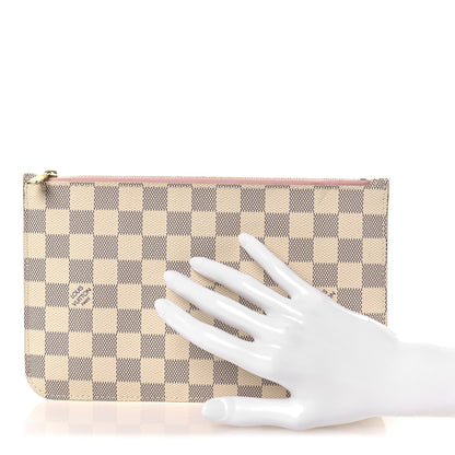 Louis Vuitton Damier Azur Neverfull MM GM Pochette Rose Ballerine 2 of 9
