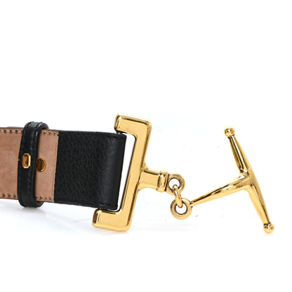 Gucci Calfskin Horsebit Belt 85 34 Black 4 of 5