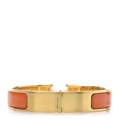 Hermes Enamel Narrow Clic Clac H Bracelet PM Orange 3 of 5
