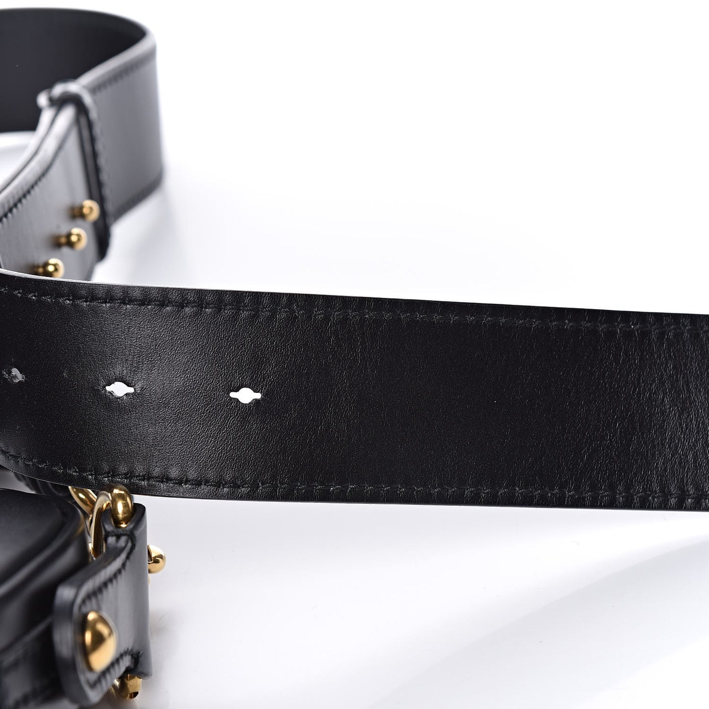 Calfskin Mini D Fence Saddle Bag Black