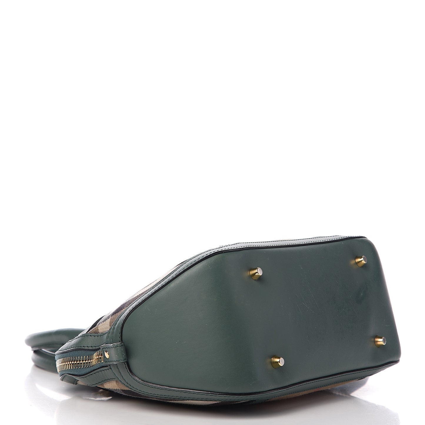 Bridle Calfskin House Check Small Orchard Bowling Bag Green