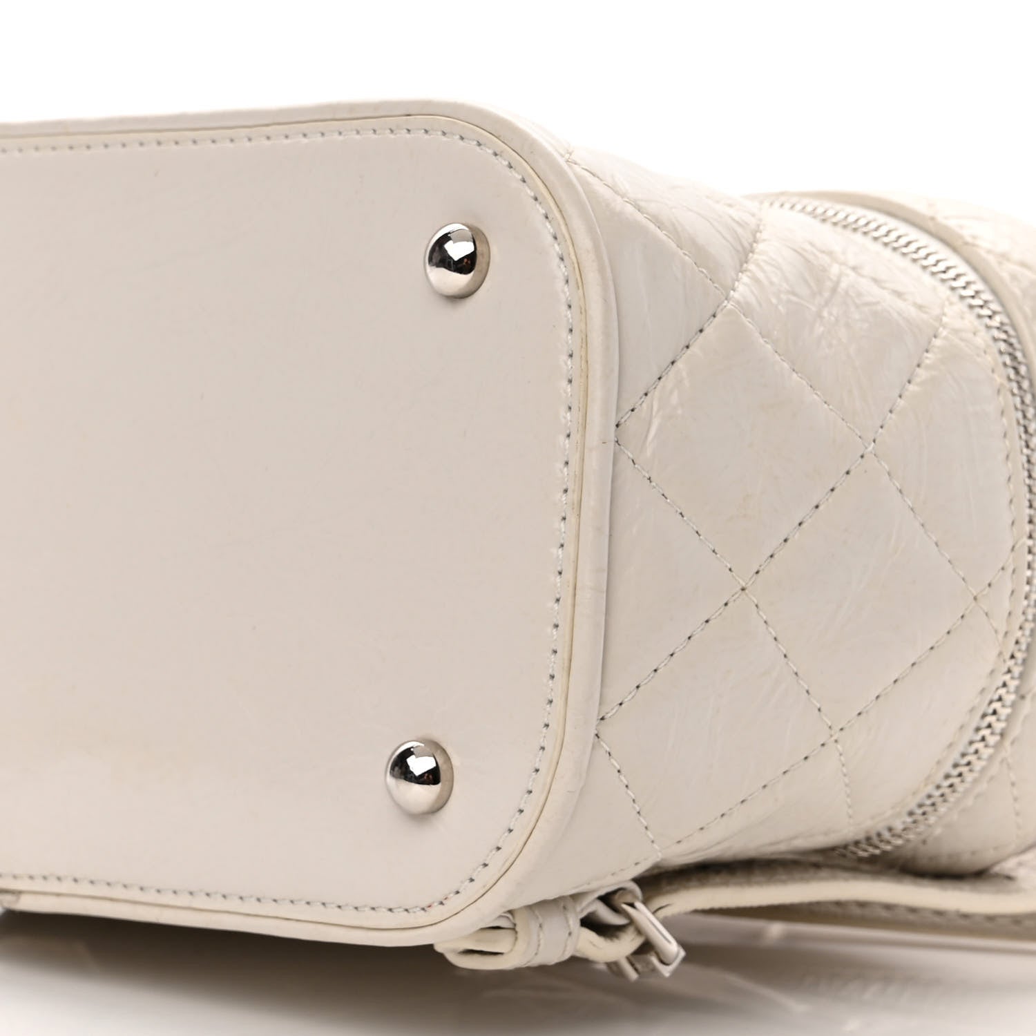 Chanel Crumpled Calfskin PVC Quilted Backpack White 11 of 12