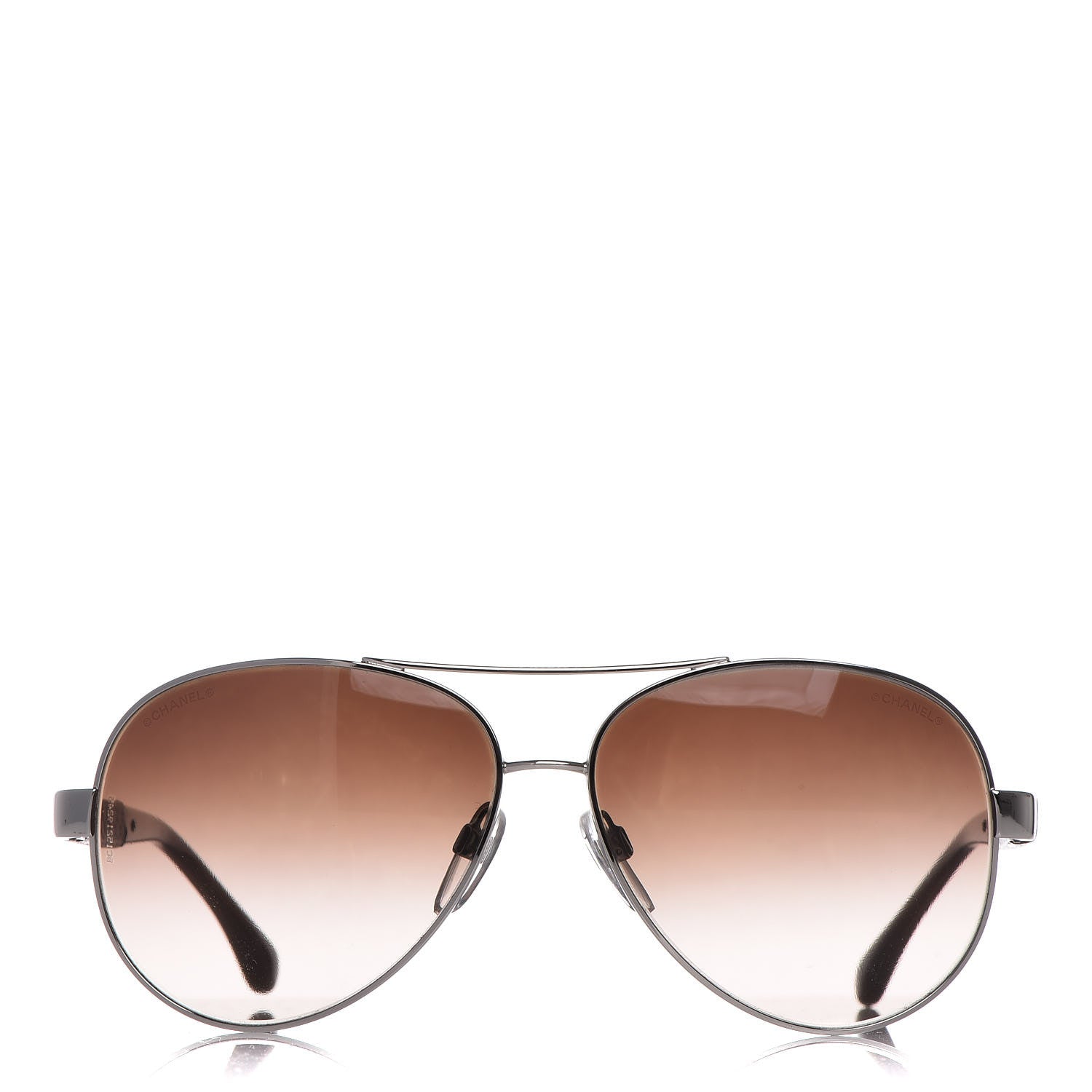 Chanel Lambskin Quilted CC Aviator Sunglasses 4195-Q Brown 2 of 9