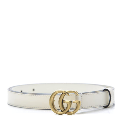 Gucci Calfskin Double G 20mm Belt 80 32 Mystic White 1 of 5