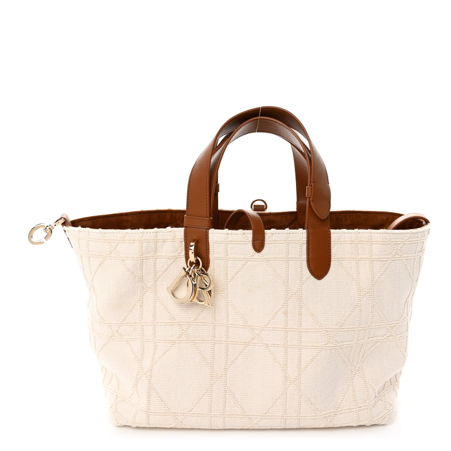 Christian Dior Cotton Pibiones Woven Macrocannage Medium Toujours Beige 1 of 9