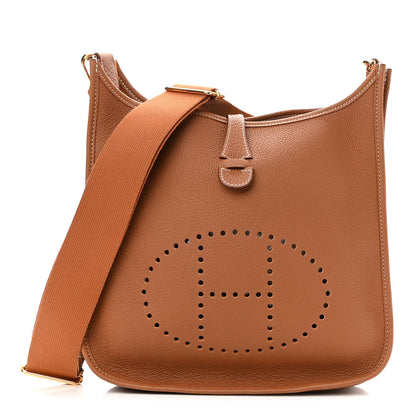 Hermes Taurillon Clemence Evelyne III PM Gold 1 of 10
