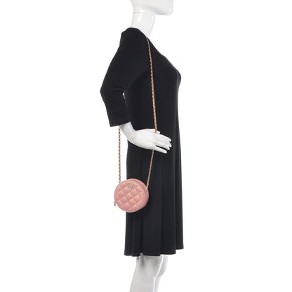 Chanel Iridescent Caviar Resin Quilted Round Clutch With Chain Pink 2 of 8