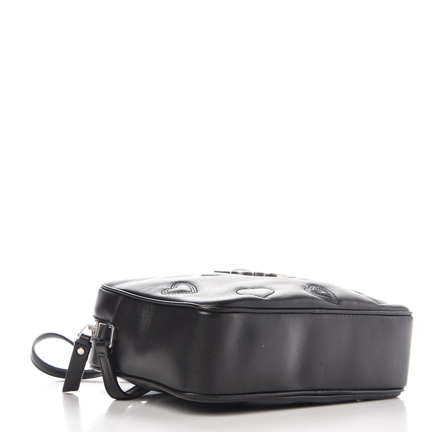 Saint Laurent Calfskin Heart Embossed Monogram Lou Camera Bag Black 4 of 8