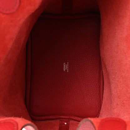 Hermes Taurillon Clemence Picotin Lock 18 PM Rouge Garance 5 of 10