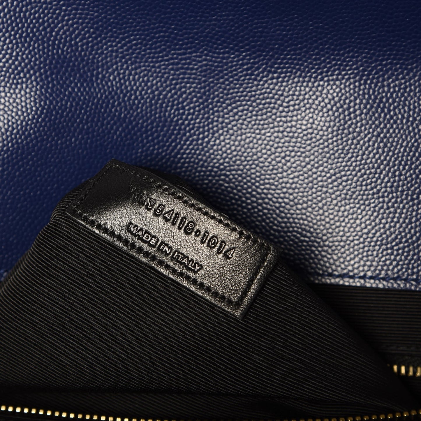 Grain De Poudre Matelasse Chevron Large Monogram Satchel Blue