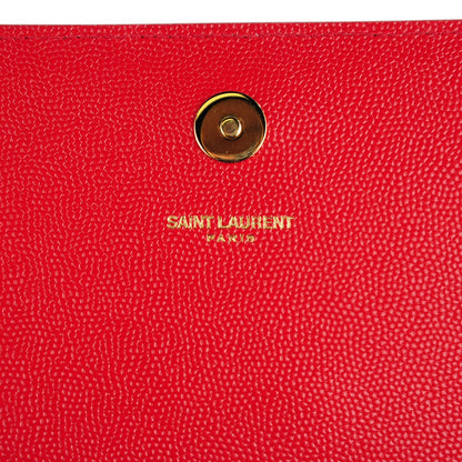 Saint Laurent Grain De Poudre Cassandre Clutch Red 6 of 8