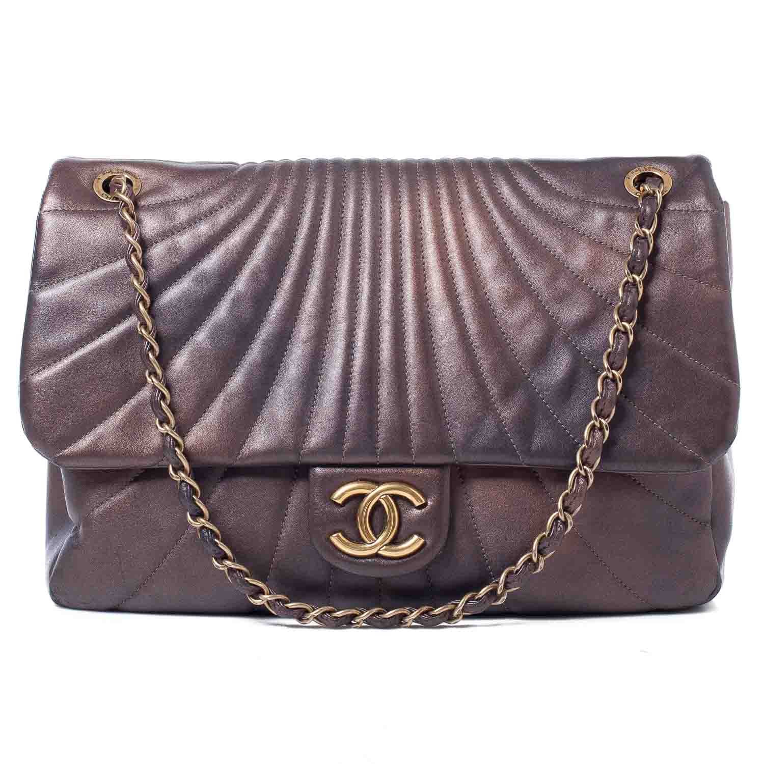 Chanel Calfskin XL Degrade Flap Bronze 1 of 11