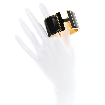 Hermes Enamel Extra Wide Clic Clac H Bracelet GM Black 2 of 5