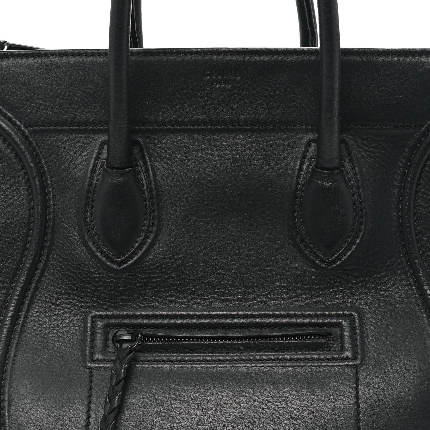 Celine Grained Calfskin Medium Phantom Luggage Black 7 of 11