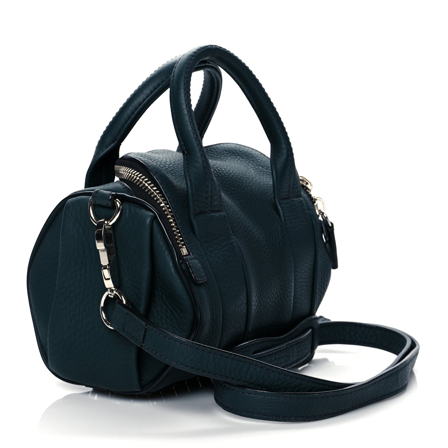 Pebbled Lambskin Mini Rockie Dark Argon Silver Hardware