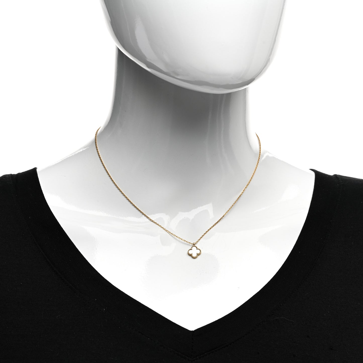 18K Yellow Gold Mother of Pearl Sweet Alhambra Pendant Necklace