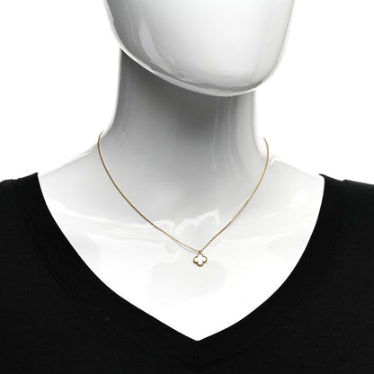 Van Cleef & Arpels 18K Yellow Gold Mother of Pearl Sweet Alhambra Pendant Necklace 2 of 5