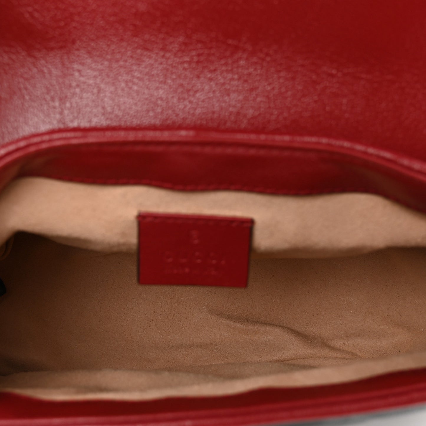 Vintage Effect Calfskin Matelasse Diagonal Mini Torchon GG Marmont Top Handle Shoulder Bag Black Romantic Cherry