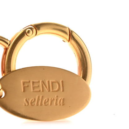 Fendi Fox Fur Calfskin Romano Selleria Pom Pom Bag Charm Pink 3 of 4