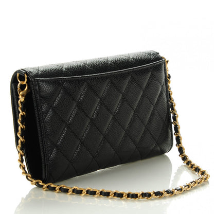 Chanel Caviar Quilted Wallet on Removable Chain Black 3 of 9