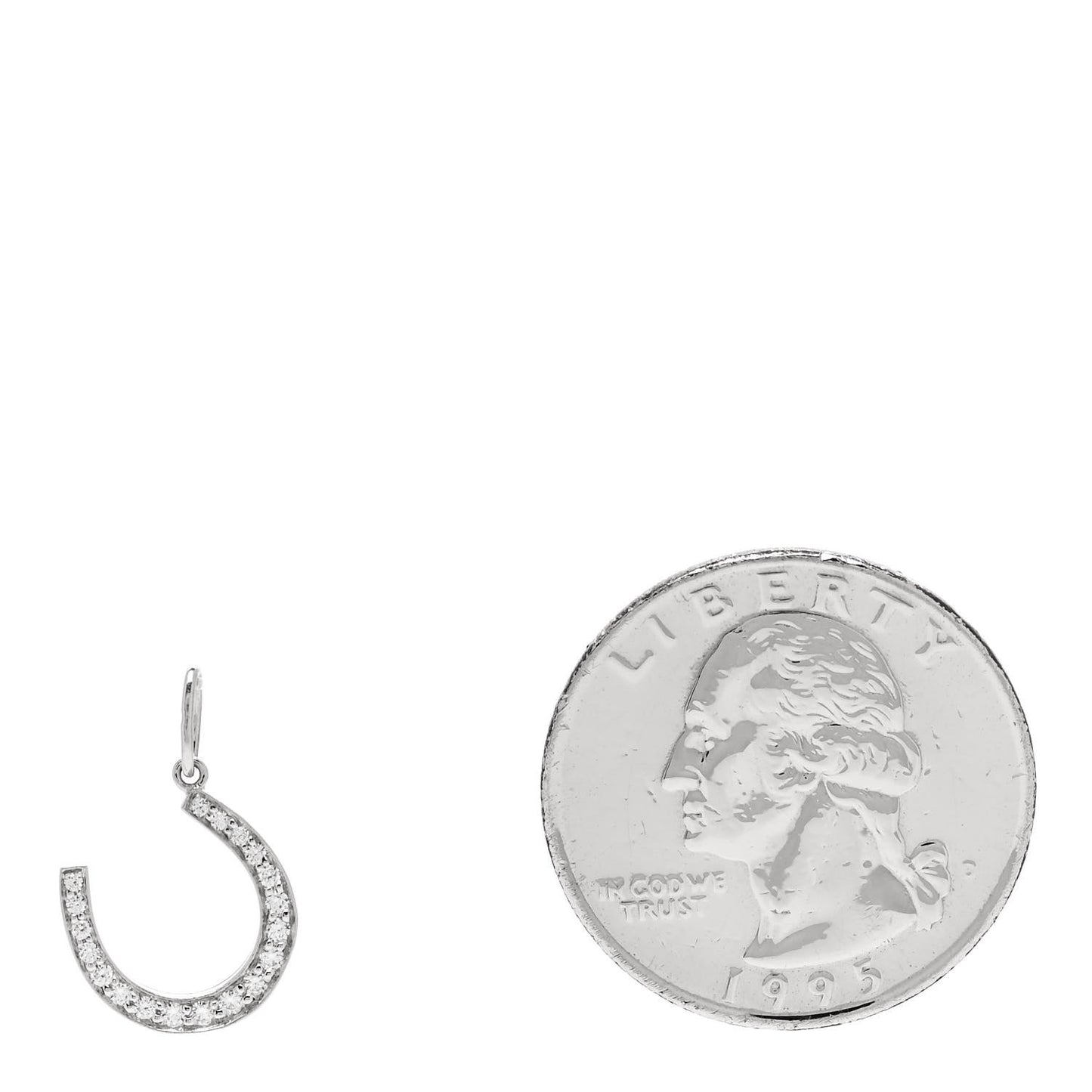 Platinum Diamond Horseshoe Charm