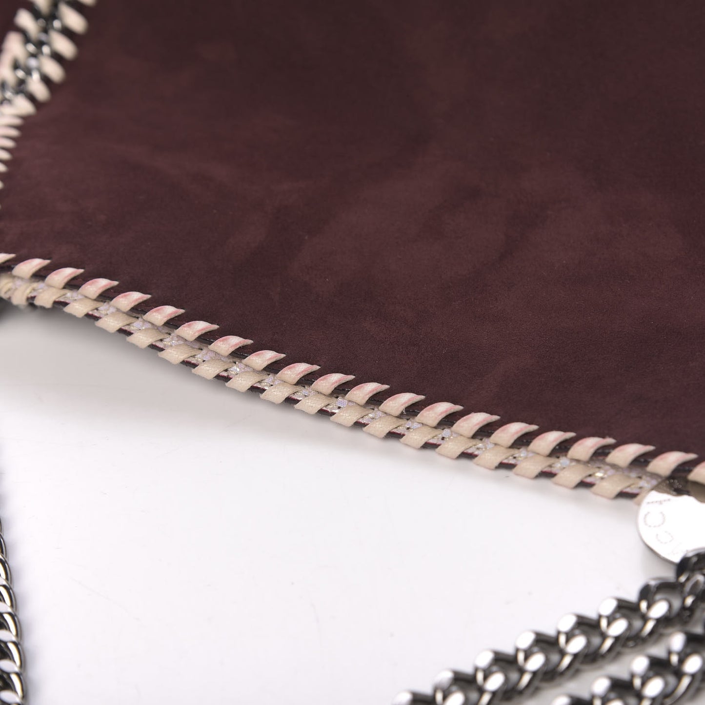Iridescent Shaggy Deer Falabella Reversible Tote White
