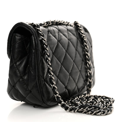 Chanel Lambskin Quilted Beaded Extra Mini Rectangular Flap Black 3 of 12