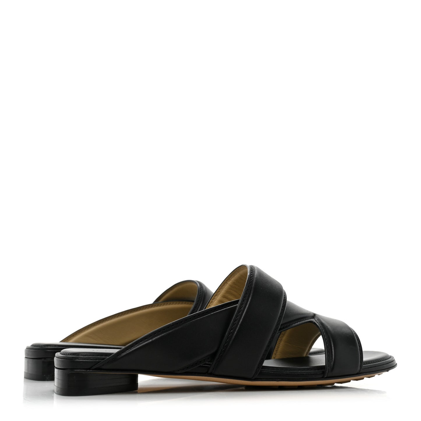 Calfskin The Band Flat Sandals 37.5 Black