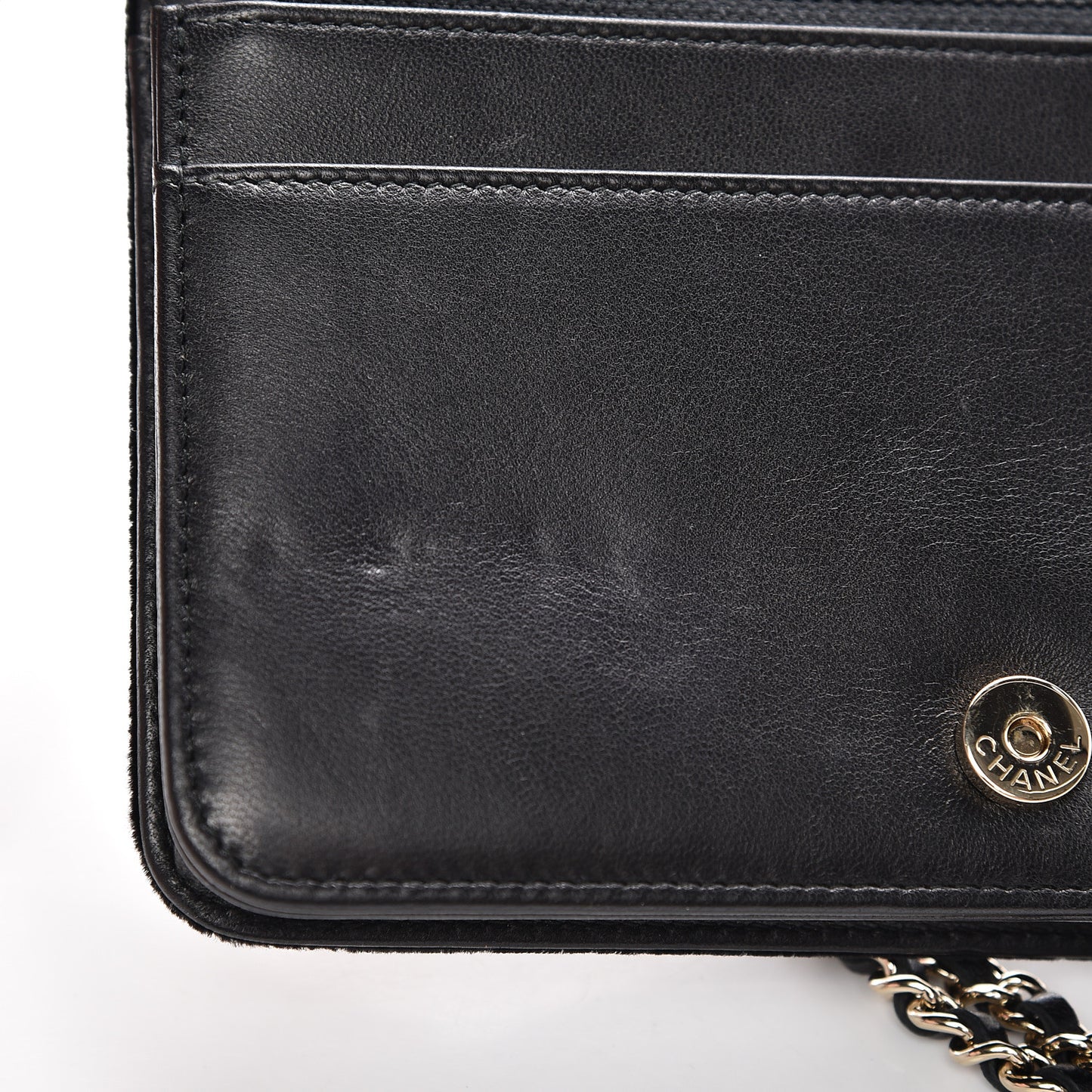 Velvet Studded Wallet On Chain WOC Black