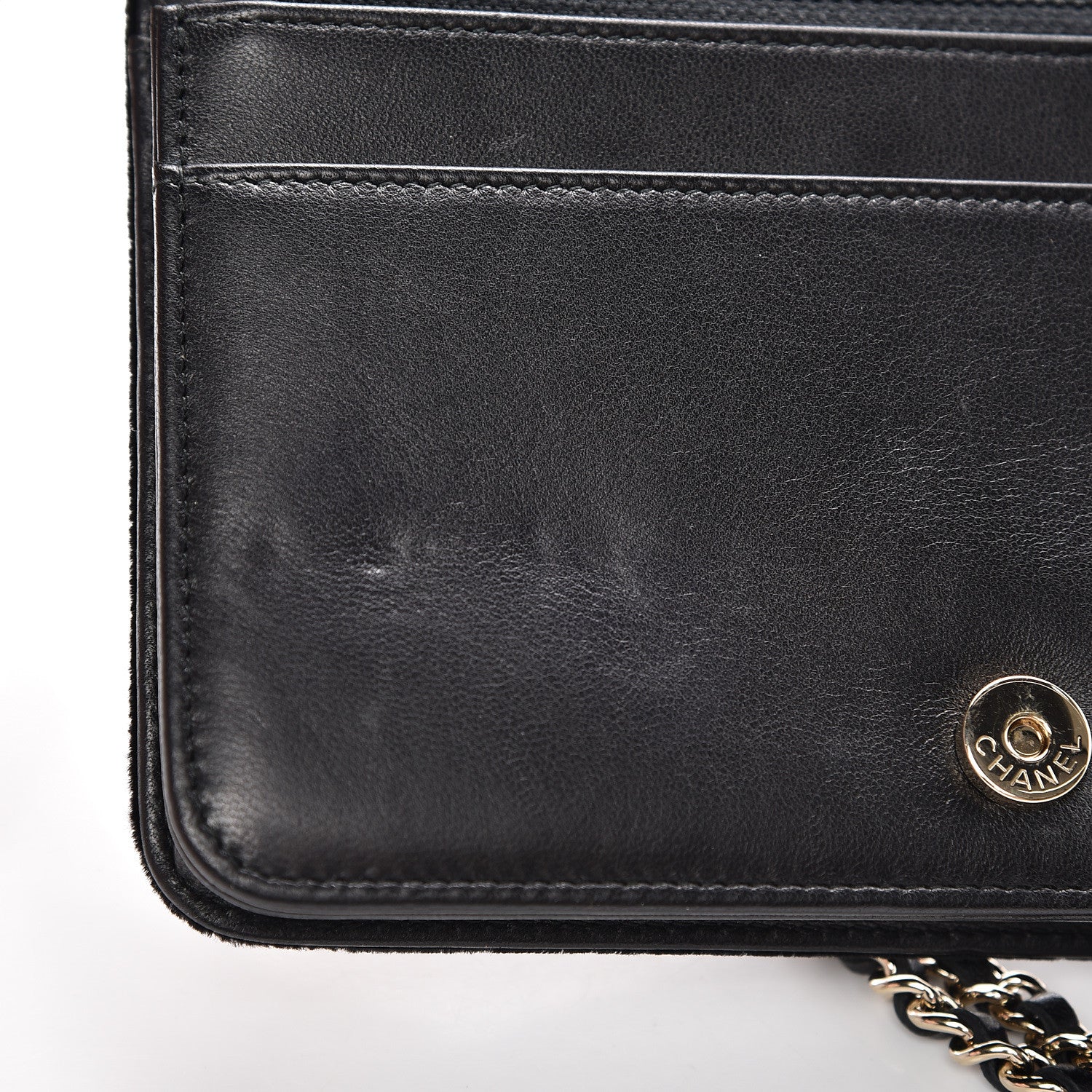 Chanel Velvet Studded Wallet On Chain WOC Black 12 of 16