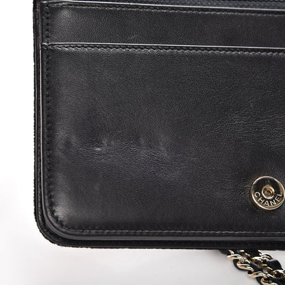 Chanel Velvet Studded Wallet On Chain WOC Black 12 of 16