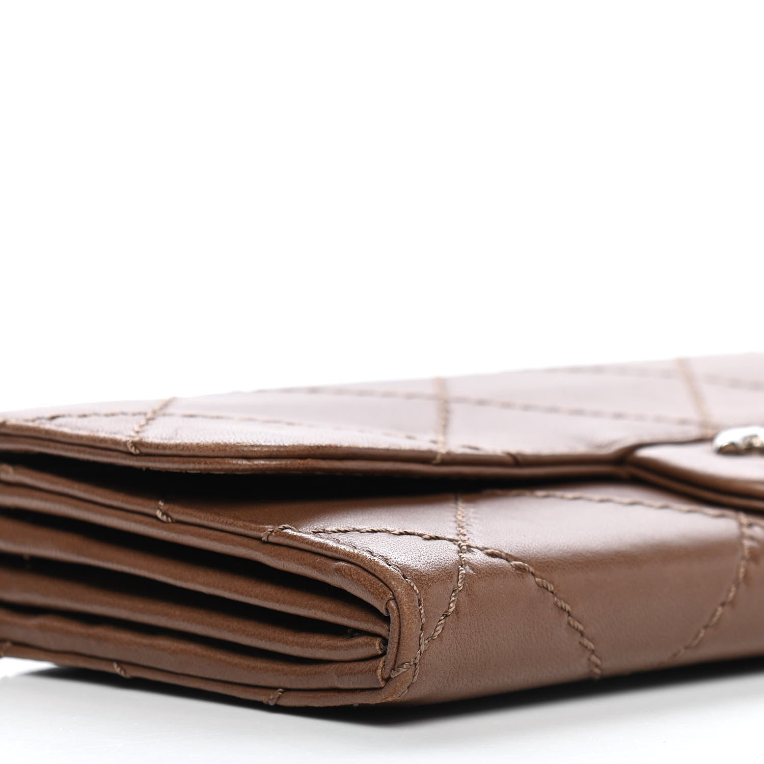 Chanel Lambskin Stitched Orient Express Wallet on Chain WOC Brown 7 of 8