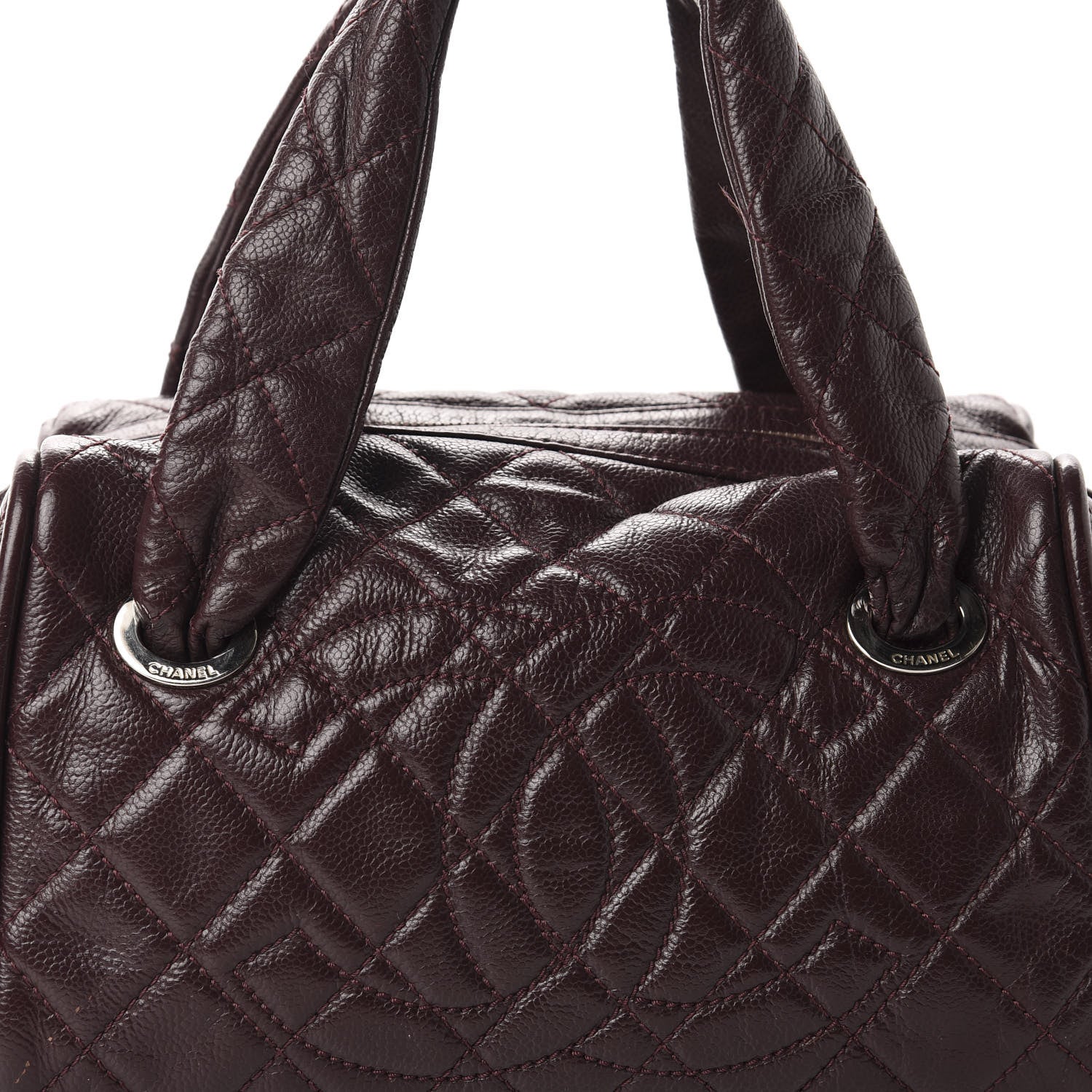 Chanel Caviar Quilted CC Timeless Bowler Burgundy 16 of 16