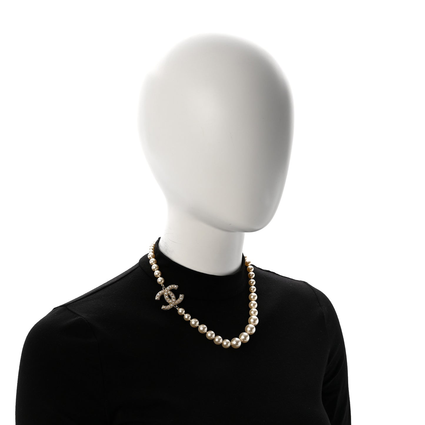 Pearl CC 100th Anniversary Necklace Light Gold